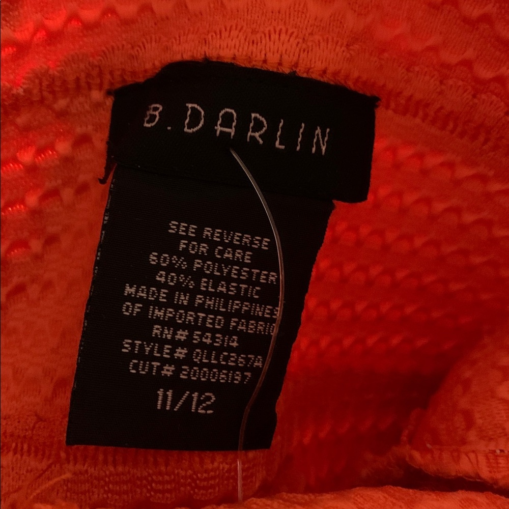 B Darlin Fiery Orange Strapless Dress 🥻 - Picture 4 of 4